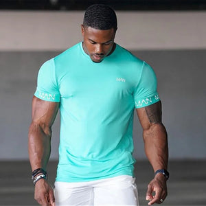 2024 new summer Shirt Men Short Sleeve quick-drying Gym T-Shirt  Running Fitness Tops Streetwear Sport Tees men Clothing