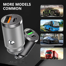 Load image into Gallery viewer, 100W Mini Car Charger Lighter Fast Charging for iPhone QC3.0 Mini PD USB Type C Car Phone Charger for Xiaomi Samsung Huawei
