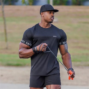 2024 new summer Shirt Men Short Sleeve quick-drying Gym T-Shirt  Running Fitness Tops Streetwear Sport Tees men Clothing