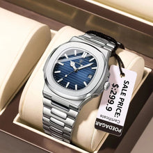 Load image into Gallery viewer, 2023 New POEDAGAR Luxury Watch Business Waterproof Male Clock Luminous Date Stainless Steel Square Quartz Men Watch reloj hombre
