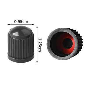 20PCS Car Tire Valve Plastic Black Bike Tyre Valve Caps with O Rubber Ring Covers Dome Shape Dust Valve for Car Motorcycles